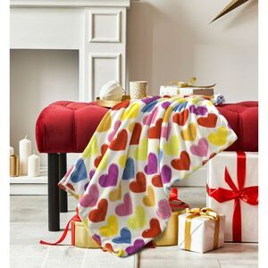 Way To Celebrate Valentine’s Day Hearts Plush Throw Blanket 50x60 Super Soft NEW